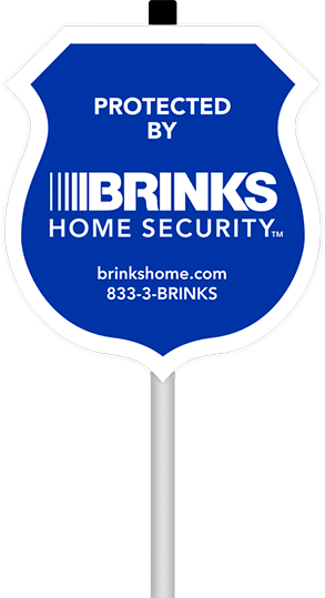Protected by Brinks Home Security yard sign